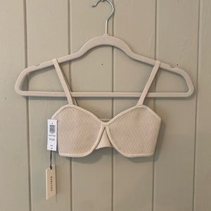Aritzia Sculpt Knit Bra Top, Cream, Size XS